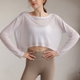 thumbnail image 4 of Camiseta de yoga de algodón para mujer, blusa holgada, ajustada, transpirable, para correr, deportes, fitness, manga larga, moda, 4 of 5