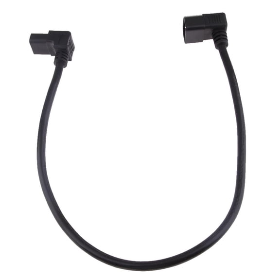 C14 to C13 Plug Cable, IEC 320 Male to Female Adapters Angle Cords 600mm (Pack of 1)