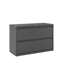 Hirsh 42 Inch Wide 2 Drawer Metal Lateral File Cabinet for Home and Office, Holds Letter, Legal and A4 Hanging Folders, Charcoal