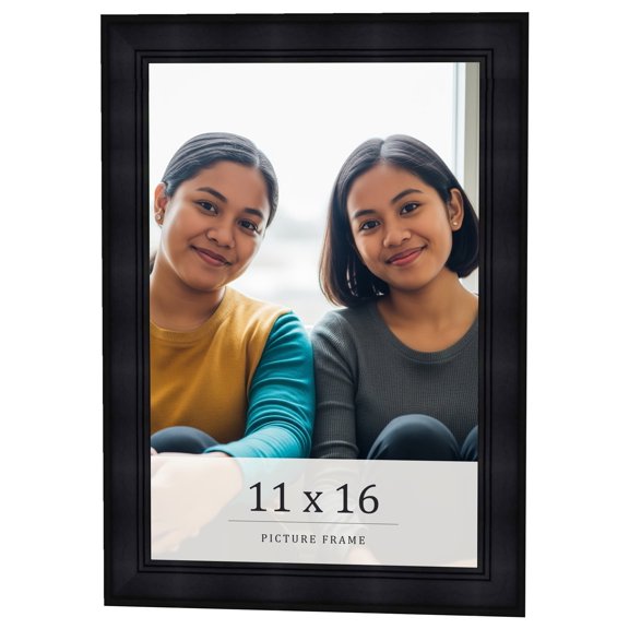 11x16 Frame Black Passaggi Solid Wood Picture Frame Width 1.5 Inches | Interior Frame Depth 0.5