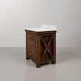 thumbnail image 3 of Aberdeen 30" White Marble Countertop Sink Vanity in Rustic Sienna with Mirror, 3 of 10
