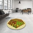 thumbnail image 4 of Ahgly Tapis Rond Lavable en Machine Intérieur Transitionnel Bisque Foncé Marron, 7 Pieds Rond, 4 of 7