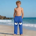 thumbnail image 6 of Kids Unisex Joggers Tearful Eyes Cartoon Print Soft Cotton Sweatpants Elastic Waist Trousers for Casual Play, 4-13Y, 6 of 9