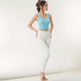 thumbnail image 2 of Women's Zip-Up Cropped Athletic Tank Top with Built-In Bra and Contoured Seam Design - Medium, Teal, 2 of 5