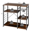 thumbnail image 3 of Spaco Industrial Kitchen Baker's Rack Microwave Shelf with 6 Hooks-Walnut, Kitchen Storage Shelf for Spices, Pots, and Pans, 3 of 8
