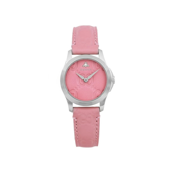 New Gucci G-Timeless 27mm Steel Pink Dial Quartz Ladies Watch YA126578