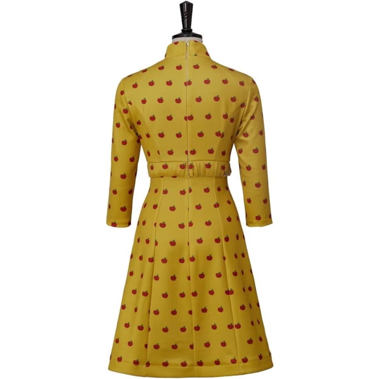 Mrs. Fox Costume Dress - Yellow Apple Polka Dot Elegant Mini Dress -  Walmart.com