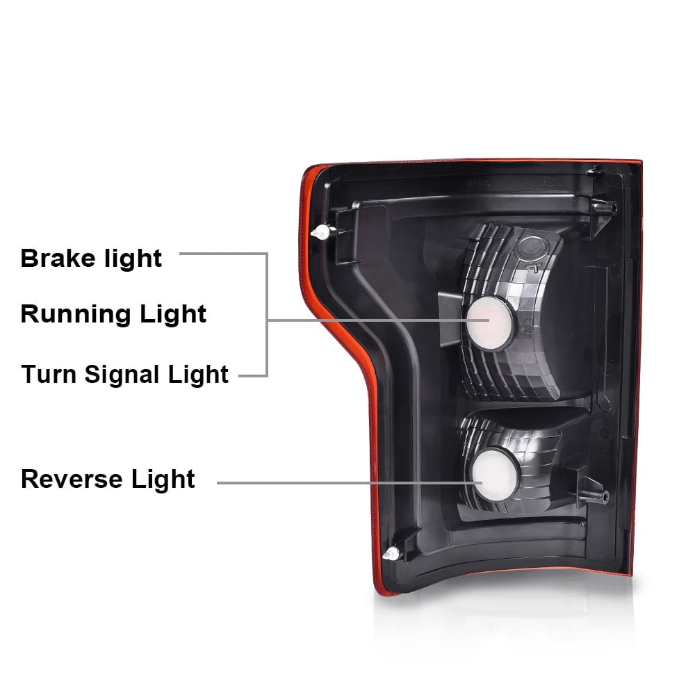 PIT66 Tail Light Halogen Fit for Ford F150 SSV 2016-2017/ Fit for F150 2015-2017 (submodel: Lariat, XL, XLT) FL3Z13405A-PFM, FO2800239, FL3Z13404A-PFM, FO2801239 Red