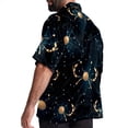 thumbnail image 3 of Cancer Constellation Men's Short Sleeve Printed Poplin Beach Shirts with Spread Collar - Casual Button Down Summer Tops for Unisex, 3 of 6