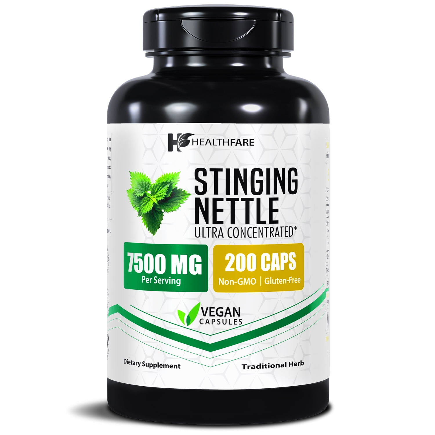 HealthFare Stinging Nettle Root Extract 7500mg | 200 Vegan Capsules | Extra Strength Herbal Supplement | Supports Prostate, Urinary & Hair Health | Non-GMO, Gluten-Free | Made in USA