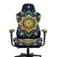 thumbnail image 2 of FUIALDOLG Stretchable Computer Desk Chair Seat Covers Green Mandala Floral Chair Cover with Armrest 4 Piece Stain Resistant Soft Fabric Chair Protective Slipcovers for Backrest and Seats for Office, 2 of 9
