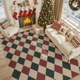 thumbnail image 5 of SUNDEREY 8'x10' Christmas Area Rug,8x10ft Geometric Easy Jute Rug For Living Room,Machine Washable,Holiday Xmas Decor Non Slip Indoor Outdoor Carpet for Dining Room Table Apartment,Red&Green, 5 of 8