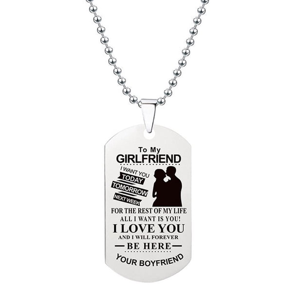 Collar para mujer, joyería para mujer, collar con placa de acero inoxidable, regalo unisex para familia y amigos, recuerda que eres más valiente que tú, padre, madre, hijo e hija. Colgante de cadena.