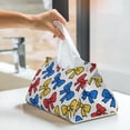 thumbnail image 2 of Long Leather Paper Towel Pack 7.9in X 4.9in X 4.5in Waterproof Durable Folding Storage For Coffee Table Dining Table Bed Table Work Table Playful Cartoon Primary Color Ribbon Bow Pattern, 2 of 8