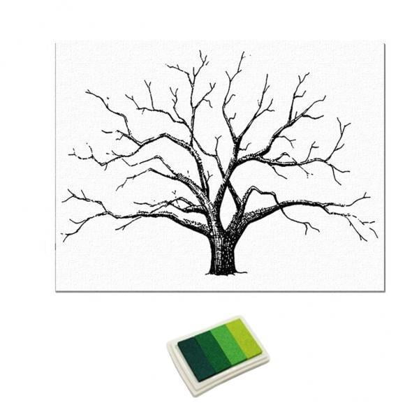 Libro de Inicio de Sesión de Firma de Invitado perfecl Árbol de huella digital de boda 30x40cm