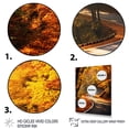 thumbnail image 3 of Designart "Golden Autumn Road" Landscapes Canvas Wall Art - Modern Orange Road Entryway Wall Art Print, 3 of 6