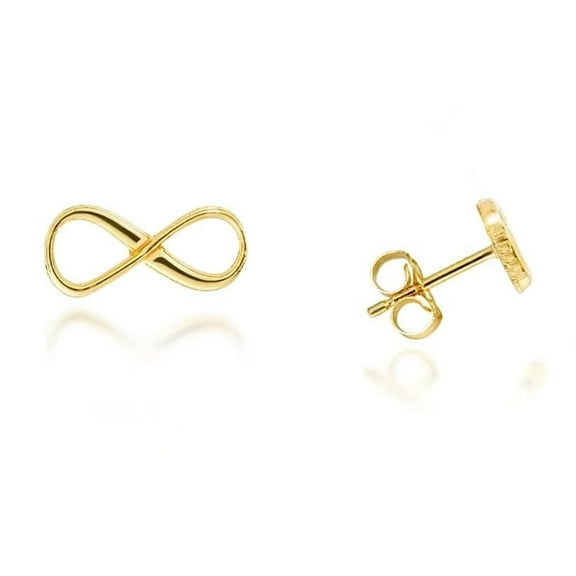 Yellow Gold Infinity Stud Earrings (14K)