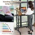 thumbnail image 2 of Giantex Mobile Stand up Computer Desk, Rolling Standing Laptop Cart w/2 Tilting Desktops & Sitting or Standing Modes, 2 of 8