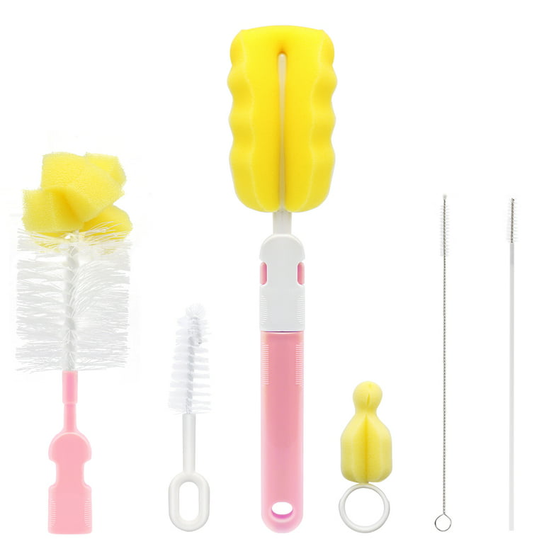 6-in-1 Bottle Brush Cleaning Set with Storage Bottle Scrubbing Brush for  Baby