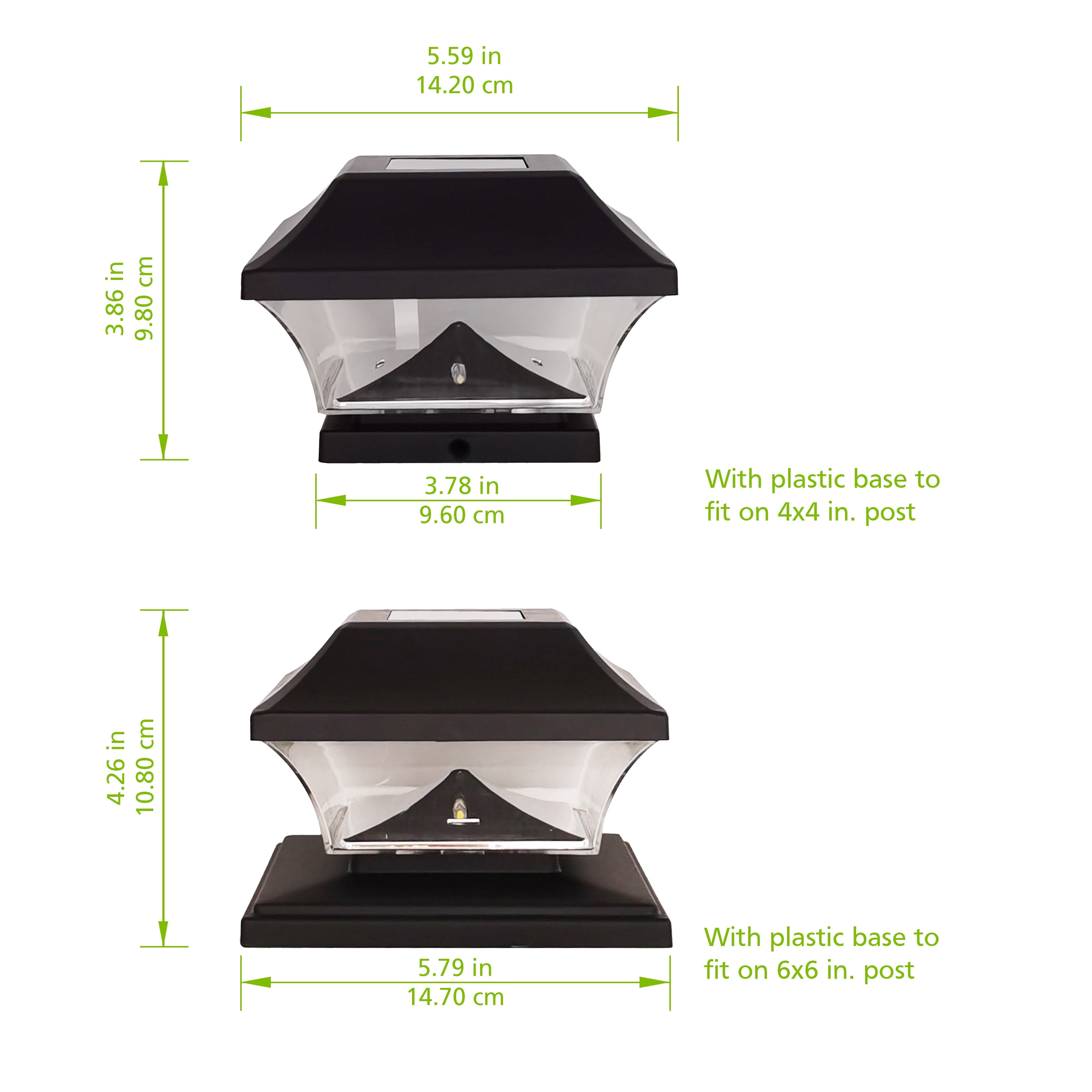 GKOLED Low Voltage Pyramid Post Cap Light, 9-15V AC/DC 3W IP65 Outdoor Deck  Lighting, 2700K LED Fence Cap Light for 3.5x3.5 4x4 Wood or Vinyl Posts