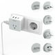thumbnail image 1 of Adaptador de viaje TESSAN universal 6 en 1 con 3 salidas USB y 3 salidas AC, 1 of 8