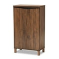 thumbnail image 2 of Baxton Studio Talon Modern and Contemporary Two-Tone Walnut Brown and Dark Grey Finished Wood 2-Door Shoe Storage Cabinet, 2 of 11