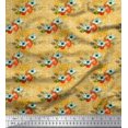 thumbnail image 1 of Soimoi Gold Cotton Cambric Fabric Tomato,Leaves & Flower Floral Decor Fabric Printed Yard 42 Inch Wide, 1 of 3