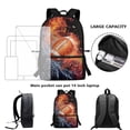 thumbnail image 5 of Uorisanigo Flaming Rugby Ball 17 Inch Backpack for Boys Girls, Children Backpack for Preschool, Kindergarten, Elementary with Adjustable Shoulder Straps for 6-13 Years Old, 5 of 6