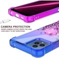 thumbnail image 5 of Compatible for T-Mobile REVVL 6 5G Case Ring Kickstand Liquid Quicksand Glitter Case Clear Bling Diamond Shock Protective Cover for Girls Women -Purple/Blue, 5 of 5