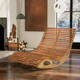 thumbnail image 1 of Costway Outdoor Double Chaise Lounge for 2 with High Back Slatted Seat Stopper for Patio, 1 of 10