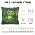 thumbnail image 5 of JRXY  Animal Throw Pillow Cushion Cover, Funny Illustration of Friendly Fun Frog on Stem of The Bamboo Jungle Trees Nature, Zippered Double-Side Digital Print Decor, Green Shades White, 5 of 5