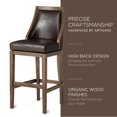 thumbnail image 4 of Maven Lane Vienna Bar Stool in Walnut Finish with Marksman Saddle Vegan Leather, 4 of 6
