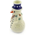 thumbnail image 1 of Polish Pottery 6½-inch Snowman Candle Holder (Mosquito Theme) Hand Painted in Boleslawiec, Poland + Certificate of Authenticity, 1 of 6
