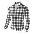 thumbnail image 5 of ZyeKqe Long Sleeve Shirts for Men Plaid Button down Blouses Loose Fitted Casual Collared Dress Shirts, 5 of 9
