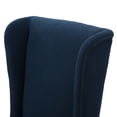 thumbnail image 7 of Contemporary Dining Chair With Winged High Back In Navy, Upholstered, Stable Legs, 23.67"w X 29.46"d 47.54"h Wings, Navy Blue Upholstery, Birch Wood Leg Construction,, 7 of 7