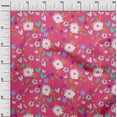 thumbnail image 2 of oneOone Polyester Lycra Magenta Fabric Leaves & Flower Diy Clothing Quilting Fabric Print Fabric By Yard 56 Inch Wide, 2 of 4