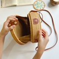 thumbnail image 4 of Granjero Gordo Bolso de mano tejido y bolsas de cosméticos, bolso de mano tejido elegante de playa de verano, bolso de hombro de 7,87 x 3,14 x 7,87 pulgadas (estilo E), 4 of 4
