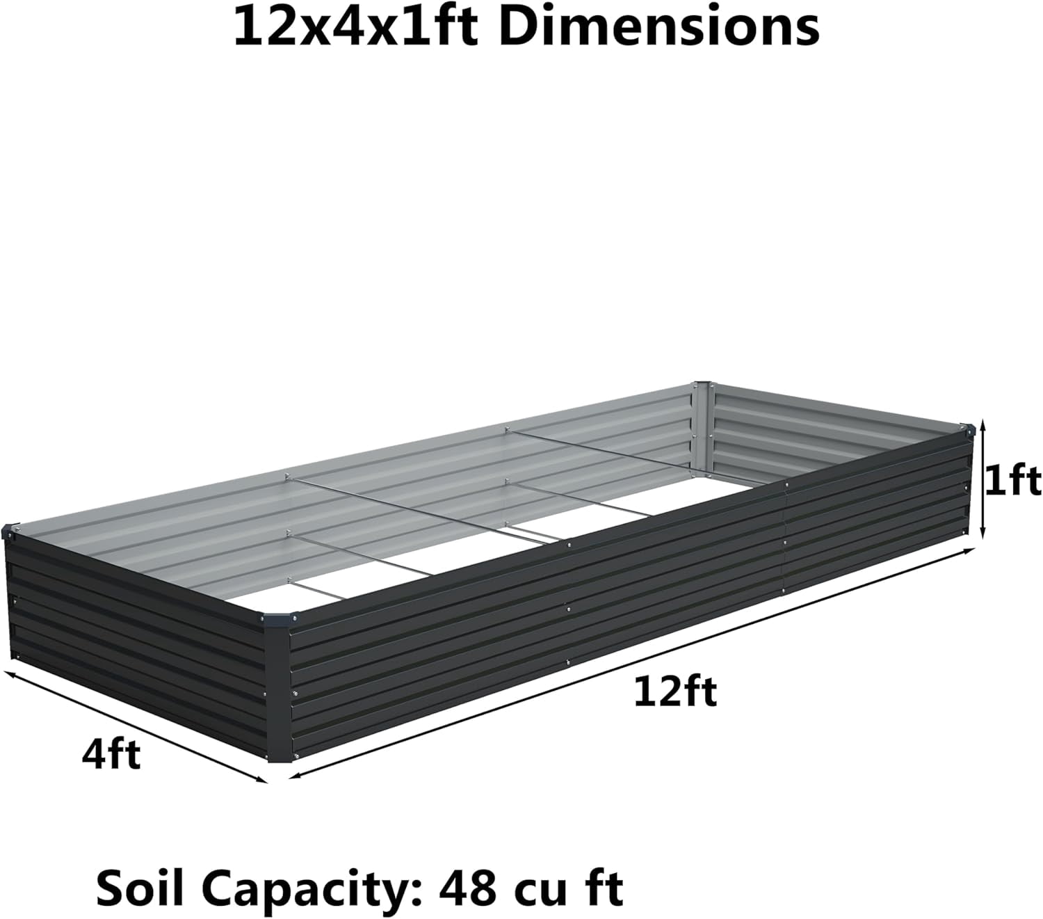 Galvanized Raised Garden Bed 10x2x1ft 2-Pack Outdoor Planter Box Metal Patio Kit for Vegetables Flowers Silver