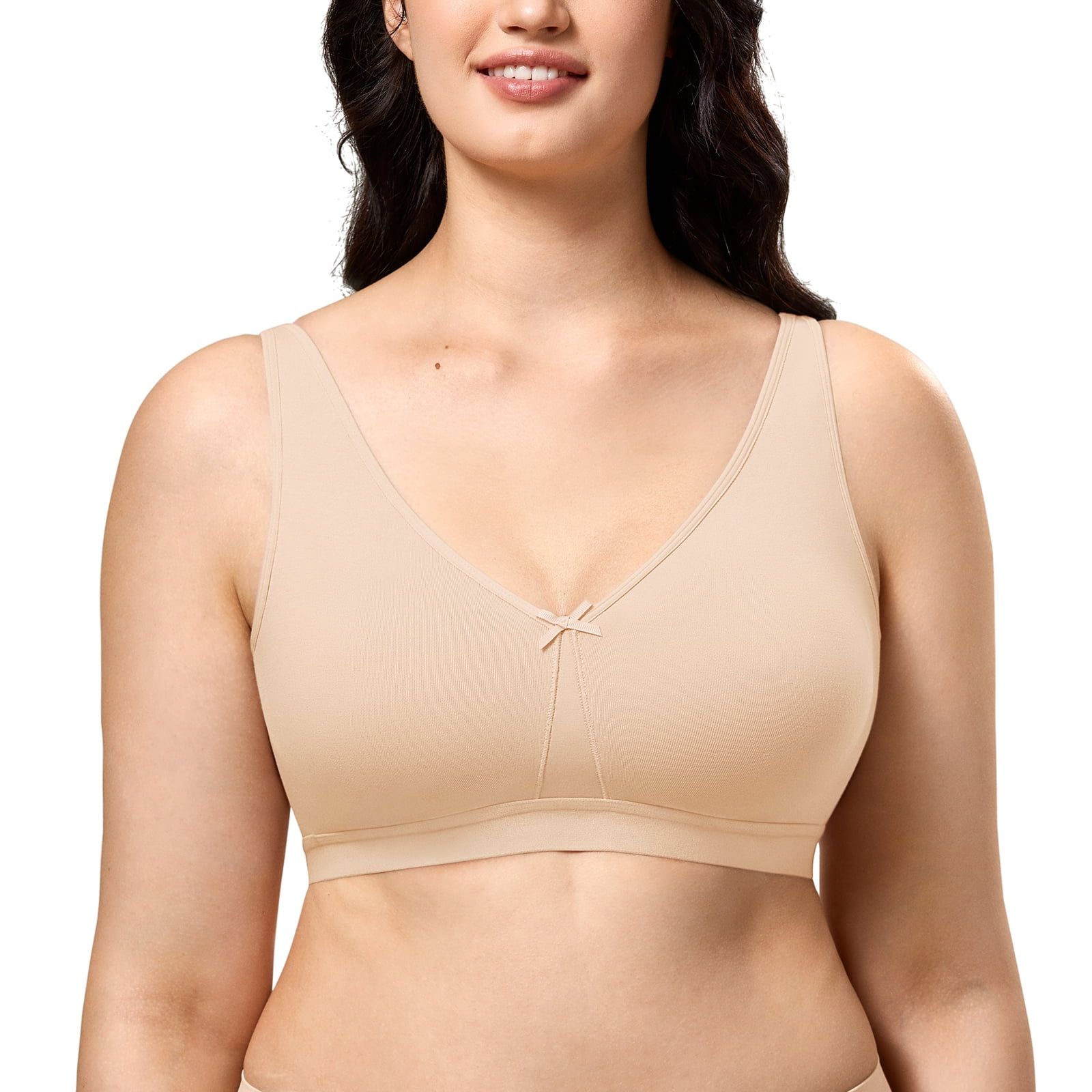 Women's Wireless Plus Size Bra Cotton Support Comfort Unlined