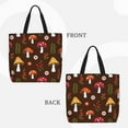 thumbnail image 3 of Naloa Woodland Mushroom Tote Bag for Women, Foldable Tote Bag With Zipper, Large Shoulder Bag, Top Handle Handbag for Travel, Work, Shopping, 3 of 9