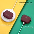 thumbnail image 2 of IBAOLEA Compatible for AirPods Pro Case Cover, [Front LED Visible] Silicone Protective Case for AirPods Pro 2019, Burgundy Burgundy -, 2 of 7