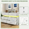 thumbnail image 3 of Uforic Modern 6-Drawer Double Dresser with LED Lights, Chest of Drawer for , White, 3 of 8