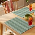 thumbnail image 4 of Sage Green Striped Placemats Set of 6 Modern Minimalist Layered Stripes Place Mats Indoor Wipeable Table Mats Washable Cloth Dining Table Placemats for Kitchen Holiday Party Home Decor 13x19 Inch, 4 of 9