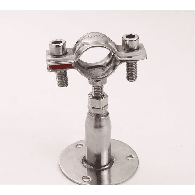 Soportes para tubos de pared de acero inoxidable montados en el techo, 5 soportes para tubos ajustables, abrazaderas para tubos con tornillos para tubos de 25 mm (3/4 pulgadas) de diámetro (25 mm-27 mm) Rojo Verde