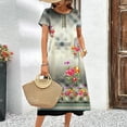 thumbnail image 2 of 2024 New Women‘s Dresses Floral Printed Summer Luxury Folk Midi Dresses Feamle Short Sleeve Dress Fashion Oversized Clothes, 2 of 7