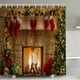 thumbnail image 1 of Teissuly Christmas Shower Curtain Fabric, Xmas Season Eve Fireplace Gifts Print Holiday Shower Curtain for Shower Stall, Christmas Bathroom Decor Set Teissuly WER202310160799, 1 of 3