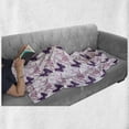 thumbnail image 5 of Floral Soft Flannel Fleece Throw Blanket, Delicate Illustration of Flowers and Butterflies, Cozy Plush for Indoor and Outdoor Use, 60" x 80", Purple Pink White, by Ambesonne, 5 of 5