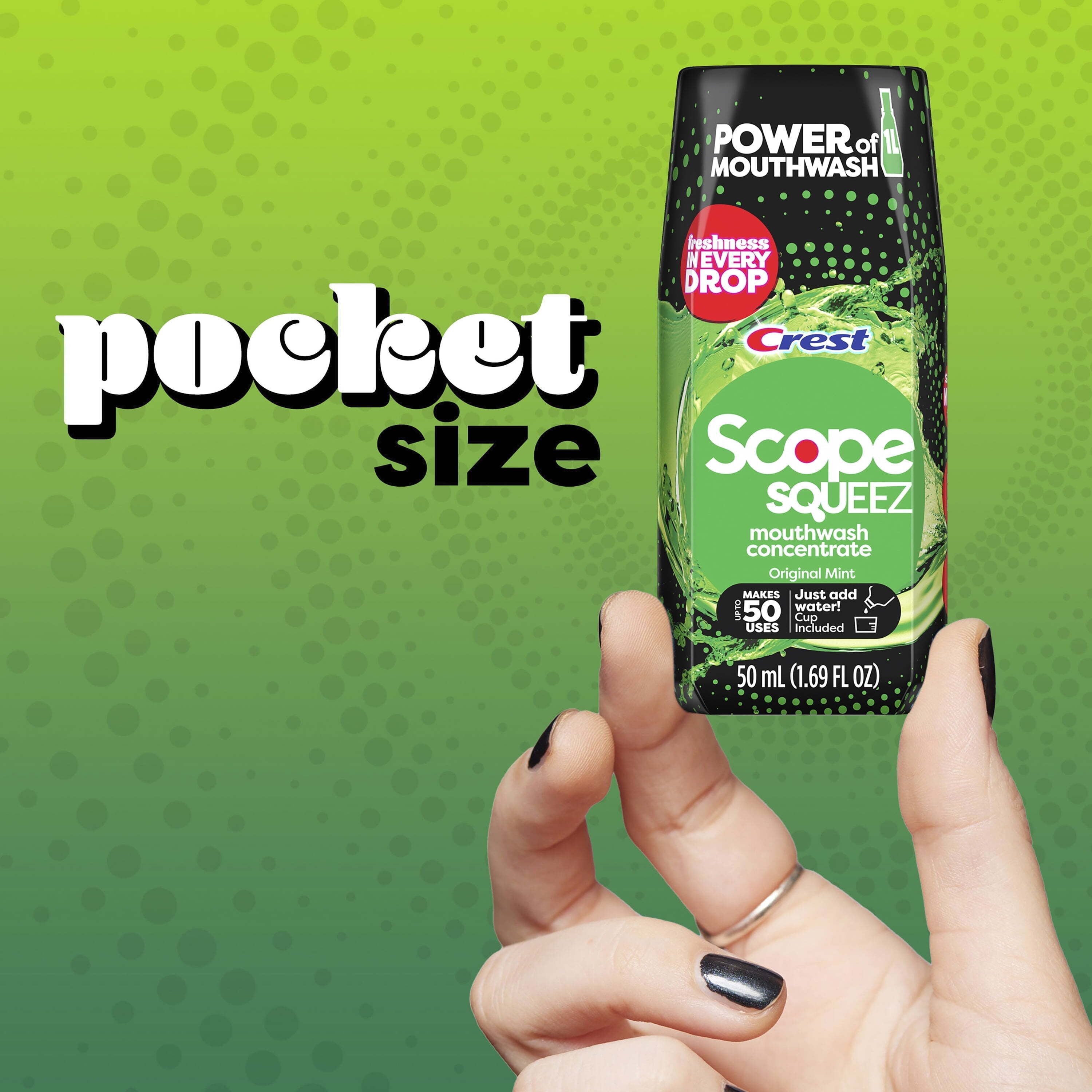 (2 pack) Scope Squeez Mouthwash Concentrate, Original Mint, 50mL Bottle