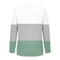 thumbnail image 5 of IROINNID Sales Fall Shirts for Women Long Sleeve Tops Casual Patchwork Round Neck Pullover Relaxed Fit Comfy Sweatshirt Tops,Green, 5 of 5