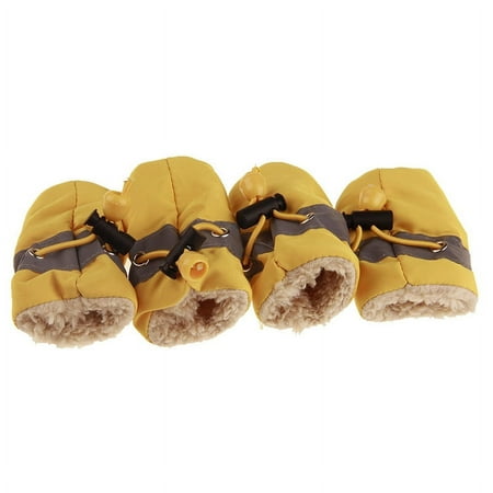 NANAHuang 4pcs/set Pet Dog Shoes Waterproof Warm Dogs Anti-slip Snow Boots Shoes for Small Dogs Cats Chihuahua Yorkie Puppy Dog Booties
